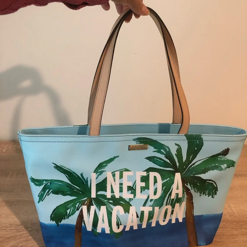 New Kate Spade I need a vacation tote. Gorgeous bag. - Picture 9 of 11